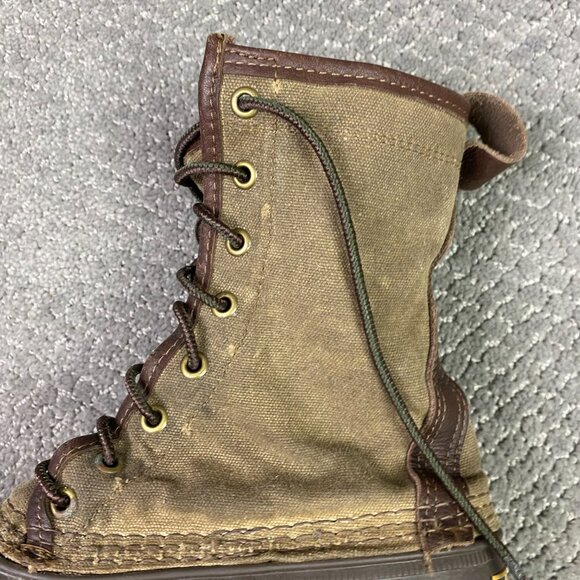 LL Bean Signature Waxed Canvas Maine Hunting Shoe Duck Boots Womens 8M USA Brown - Picture 13 of 15